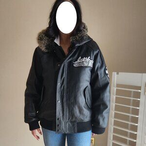FreshJive leather bomber jacket. Excellent condition.